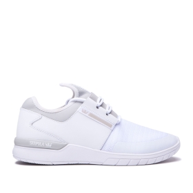 Supra Mens FLOW RUN White/Lt Grey/white Low Top Shoes | CA-83933